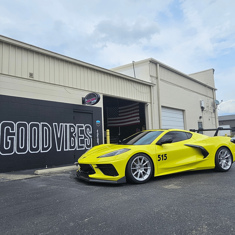 Yellow Porsche at The Good Vibes Garage in Louisville